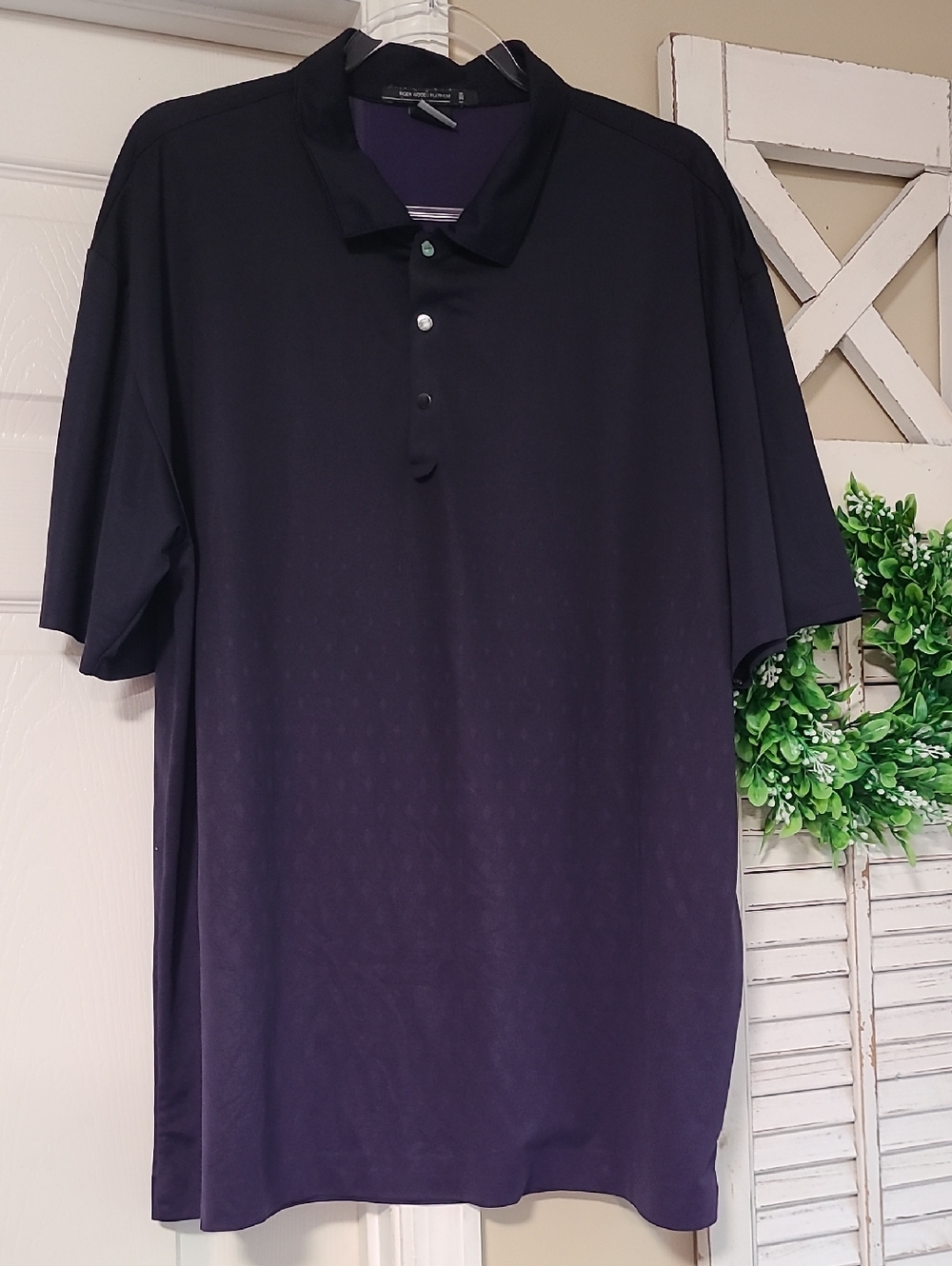 Tiger Woods Platinum Nike Mens Polo Shirt Dark Purple sz XL Golf Sport Collar